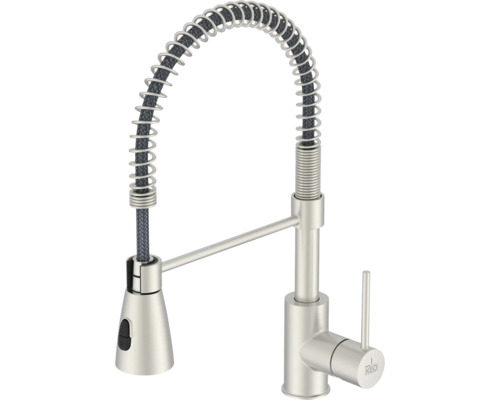 Keukenkraan met uittrekbare sproeikop en spiraalveer