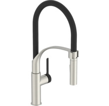 Keukenkraan met hoge, draaibare uitloop en uittrekbare sproeier