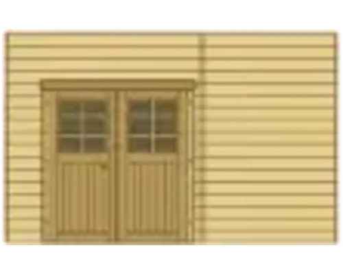 Dubbele deur met ramen voor tuinhuis