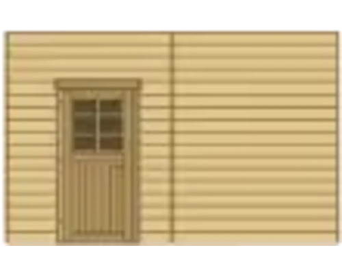 Houten tuinhuis met deur en ramen