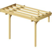 Houten pergola met palen en daklatten