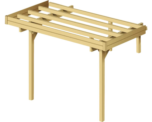 Houten pergola met palen en daklatten