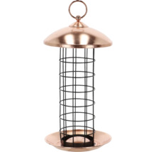 Vogelvoeder met metalen dak en rasterstructuur