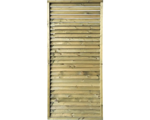 Houten privacyscherm met lamellen