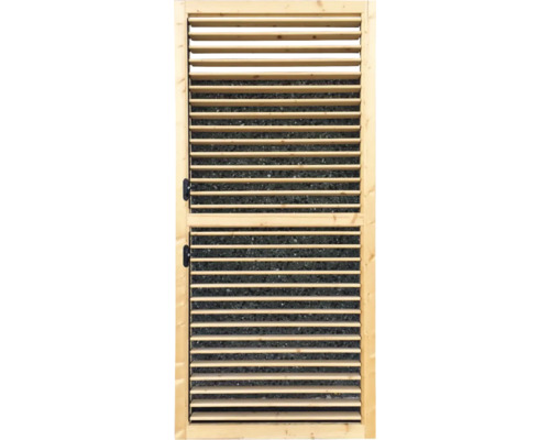 Houten deur met lamellen voor tuinhuis