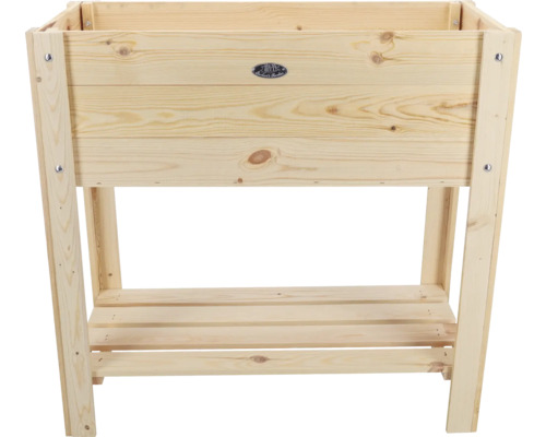 Houten plantenbak op poten met plank