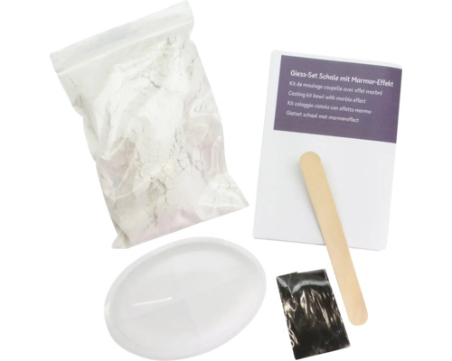Gietset schaal met marmer effect, inclusief gietpoeder, schaal, menghout en kleurpigment