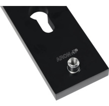Zwart montage-element met uitsparing en schroefdraad van Aron