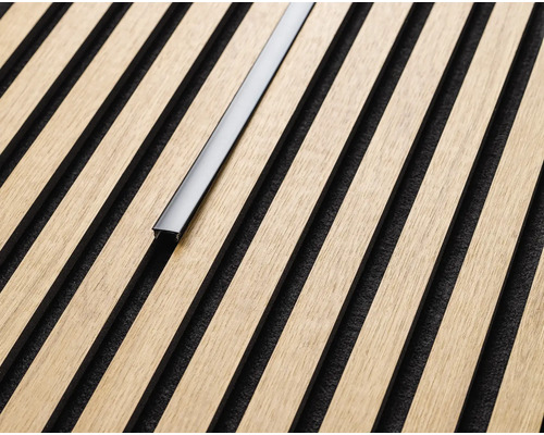 Houten paneel met akoestisch vilt en profielstrip