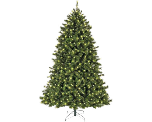 Kunstkerstboom met verlichting op een standaard