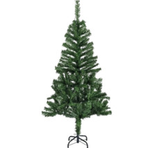 Kunstmatige kerstboom op een zwarte metalen standaard