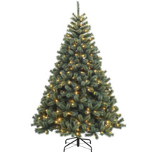 Kunstmatige kerstboom met geïntegreerde verlichting op een standaard