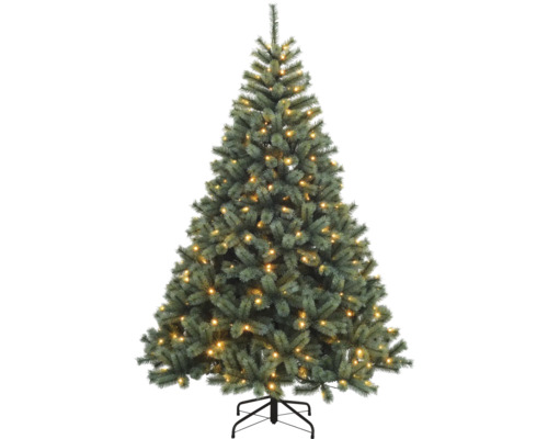 Kunstmatige kerstboom met geïntegreerde verlichting op een standaard