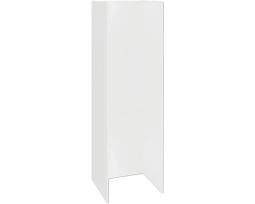 Rechthoekige douchecabine zonder douchebak.