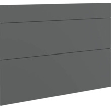 Drie grijze ladefronten voor badkamermeubels