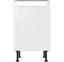 Witte keukenkast met zwarte poten.