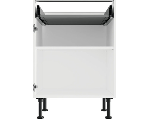 Witte keukenkast met uittrekbaar systeem en poten