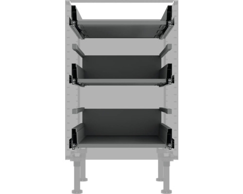 Uittreksysteem voor lades in keukenkast