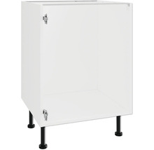 Witte keukenonderkast met zwarte poten.