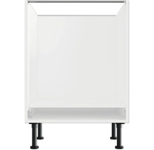 Witte onderkast met zwarte poten voor badkamer of keuken