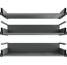 Drie grijze lade-elementen voor meubels