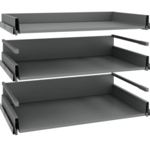 Drie lades met geleiderails voor meubels