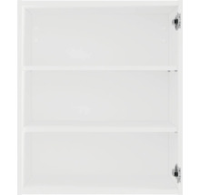 Binnenkant van een witte hangkast met twee legplanken