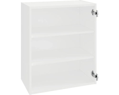 Open witte hangkast met drie planken