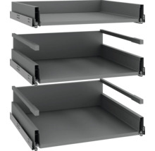 Drie lade-elementen voor kasten met verschillende hoogtes