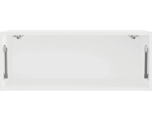 Binnenaanzicht van een witte hangkast met gasdrukdempers