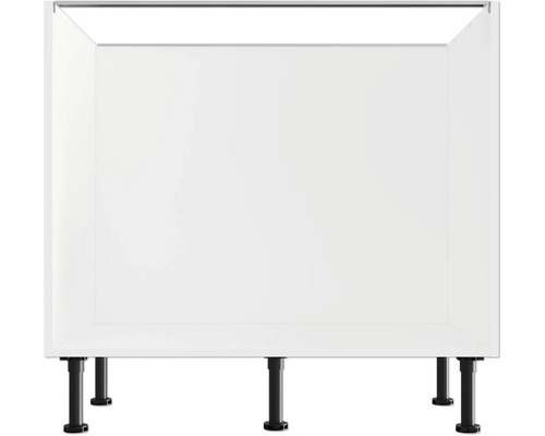 Witte keukenkast met zwarte poten