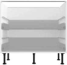 Witte keukenkast met verstelbare poten.