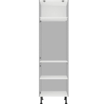 Witte hangkast met planken en zwarte poten voor wandmontage