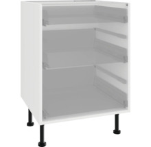 Keukenonderkast met drie vakken en zwarte poten