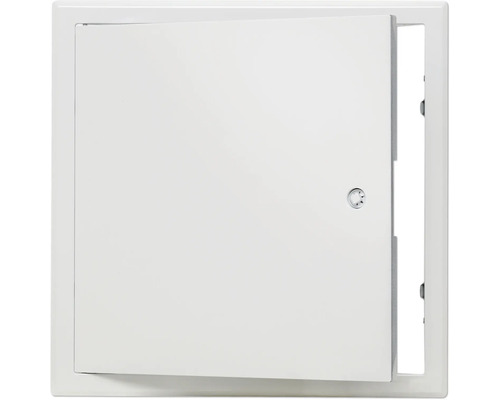 Inspectiedeur Softline plaatstaal verzinkt wit RAL 9016 met verzonken 4-kantafsluiting 15 x 15 cm Inspectieluik met draaislot