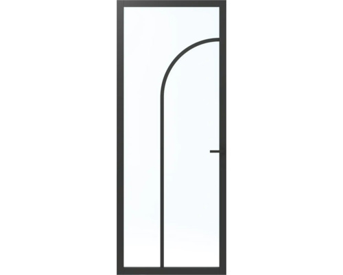 PERTURA Binnendeur 6001 opdek links zwart afgelakt 211,5x93 cm Douchecabine met glas en frame