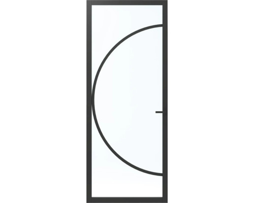 PERTURA Binnendeur 6002 opdek links zwart afgelakt 201,5x83 cm Schuifdeur met frame en gebogen designelement