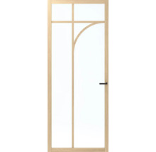 Houten deur met glazen inzet en handgreep