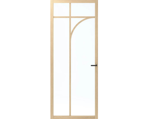 PERTURA Binnendeur 6040 opdek rechts hout afgelakt 211,5x93 cm Houten deur met glazen inzet en handgreep