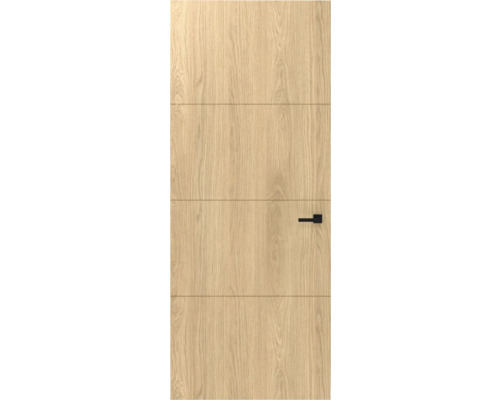 PERTURA Binnendeur 6150 opdek rechts hout afgelakt 201,5x83 cm Binnendeur met houten afwerking en horizontale sierlijnen