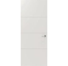 Binnendeur met horizontale decoratieve groeven en deurklink