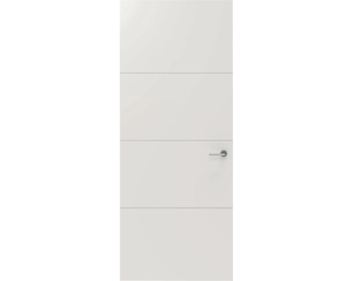 Binnendeur met horizontale decoratieve groeven en deurklink