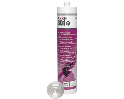 Akkit 601 Sanitair Silicone voor bad en douche, Kleur Zilvergris