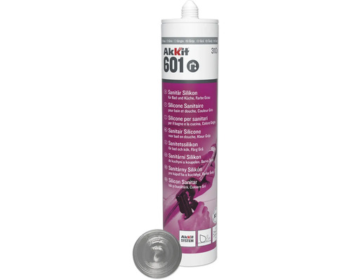 AKKIT 601 Siliconenkit grijs 310 ml Akkit 601 sanitair siliconenkit, kleur grijs