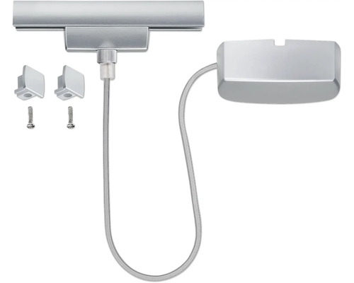 Complete set voor de installatie van een lichtsysteem met rail, kabel en montageaccessoires.