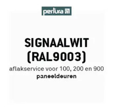 Perlura Logo, Signaalwit RAL 9003 lakservice voor paneeldeuren