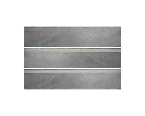 Drie grijze traptegels met marmerstructuur