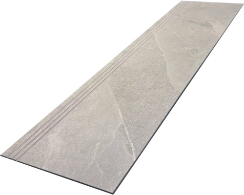 Grijze tegel met antisliprand voor trappen