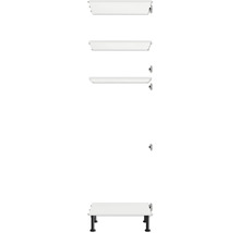 Meerdere witte schappen met verstelbare poten