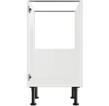 Keukenkast met open deur en verstelbare poten